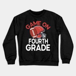 Football Player Student Back To School Game On Fourth Grade Crewneck Sweatshirt